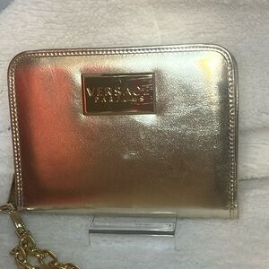 Versace Parfums gold wallet clutch EUC